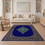 Opulent Navy Persian Medallion Area Rug