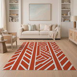 Geometric Modern Red Bold Red Geometric Modern Area Rug