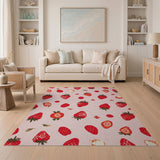 Pink Whimsical Strawberry Pink Area Rug