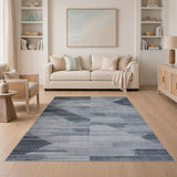 Grey Geometric Modern Geometric Grey Area Rug