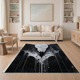 Gothic Bat Wings Full Moon Area Rug