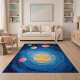 Cosmic Swirl Planets Stars Kids Rug