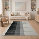 Geometric Modern Striped Modern Black White Striped Area Rug