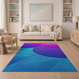 Vibrant Purple Pink Blue Overlapping Circles Area Rug