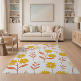 Multi-color and Patterns Sunny Yellow Daisy Floral Area Rug