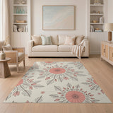 Floral Vintage Blush Peony Floral Area Rug