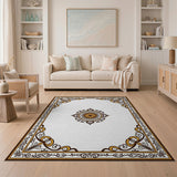 Ornate Gold Mandala Persian Area Rug
