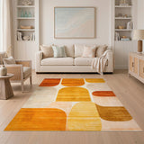 Orange Abstract Arch Area Rug