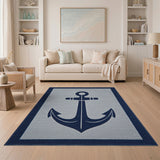 Navy Anchor Gray Coastal Area Rug