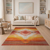 Vibrant Southwestern Diamond Pattern Area Rug