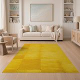 Vibrant Yellow Patchwork Shag Rug
