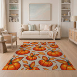 Whimsical Orange Pumpkin Patch Area Rug