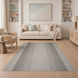 Gradient Grey Striped Modern Area Rug