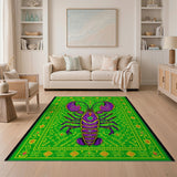 Purple Lobster Persian-Style Area Rug