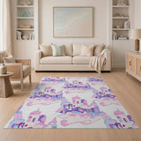 Whimsical Pastel Cloud Castles Area Rug