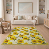 Vibrant Sunflower Scatter Area Rug