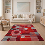 Bold Geometric Modern Bold Red Geometric Abstract Area Rug