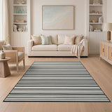 Striped Bold Black White Horizontal Striped Area Rug