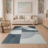 Grey Abstract Geometric Modern Area Rug
