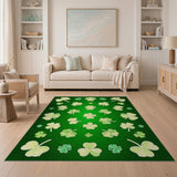 Playful Shamrock Clover Green Area Rug