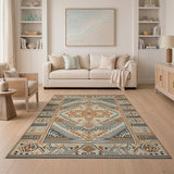 Southwestern Geometric Area Rug in Beige Grey Rust