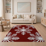 Red Red Snowflake Area Rug