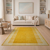 Modern Yellow Vertical Stripe Area Rug