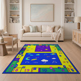 Playful ABC Numbers Kids Cartoon Rug