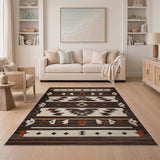 Southwestern Geometric Area Rug in Brown Tan