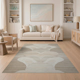 Beige Scallop Abstract Area Rug