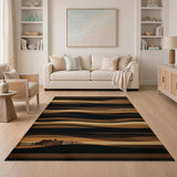 Brown Tan Rustic Farmhouse Landscape Rug