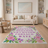 Floral Alphabet ABC Learning Area Rug