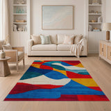 Vibrant Multi-color and Patterns Vibrant Geometric Abstract Area Rug
