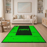 Swerah Dripping Green Geometric Area Rug