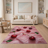 Cherry Delight Pink Shag Fruit Rug