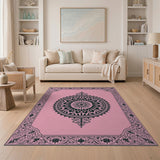 Elegant Pink Mandala Floral Area Rug