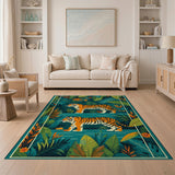 Jungle Tigers Prowl Area Rug