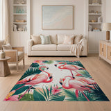 Pink Flamingo Coastal Area Rug