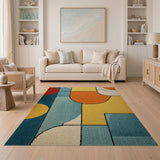 Vibrant Geometric Abstract Area Rug