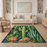 Multi-color and Patterns Vibrant Desert Cacti Succulents Area Rug
