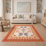 Orange Southwestern Moon Phase Area Rug