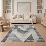 Geometric Modern Grey Geometric Modern Area Rug