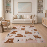 Cute Teddy Bear ABC Alphabet Kids Area Rug