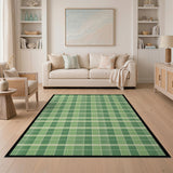 Green Checkered Plaid Area Rug