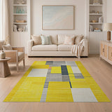 Yellow Geometric Modern Bold Yellow Geometric Abstract Area Rug