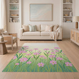 Pink Cosmos Floral Area Rug