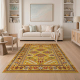 Yellow Vibrant Yellow Southwestern Geometric Area Rug