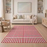 Bold Red Cross Geometric Area Rug
