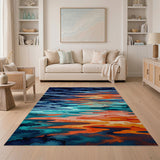 Abstract Fluid Waves Area Rug