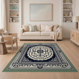Traditional Persian Ornate Navy Persian Medallion Area Rug